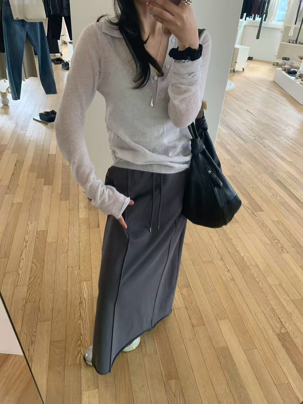 LACHER Premium Wool Blend Polo Collar Solid Color Knit Sweater