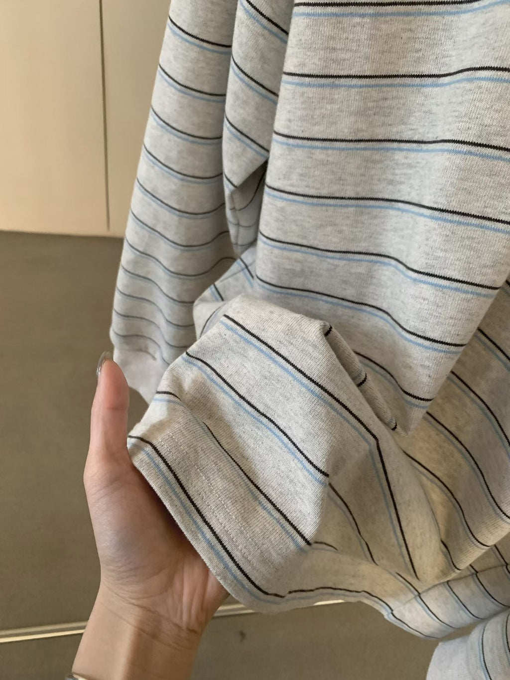 LACHER Premium Striped Polo Shirt - Casual Luxury Contrast Stitching Loose Fit Top