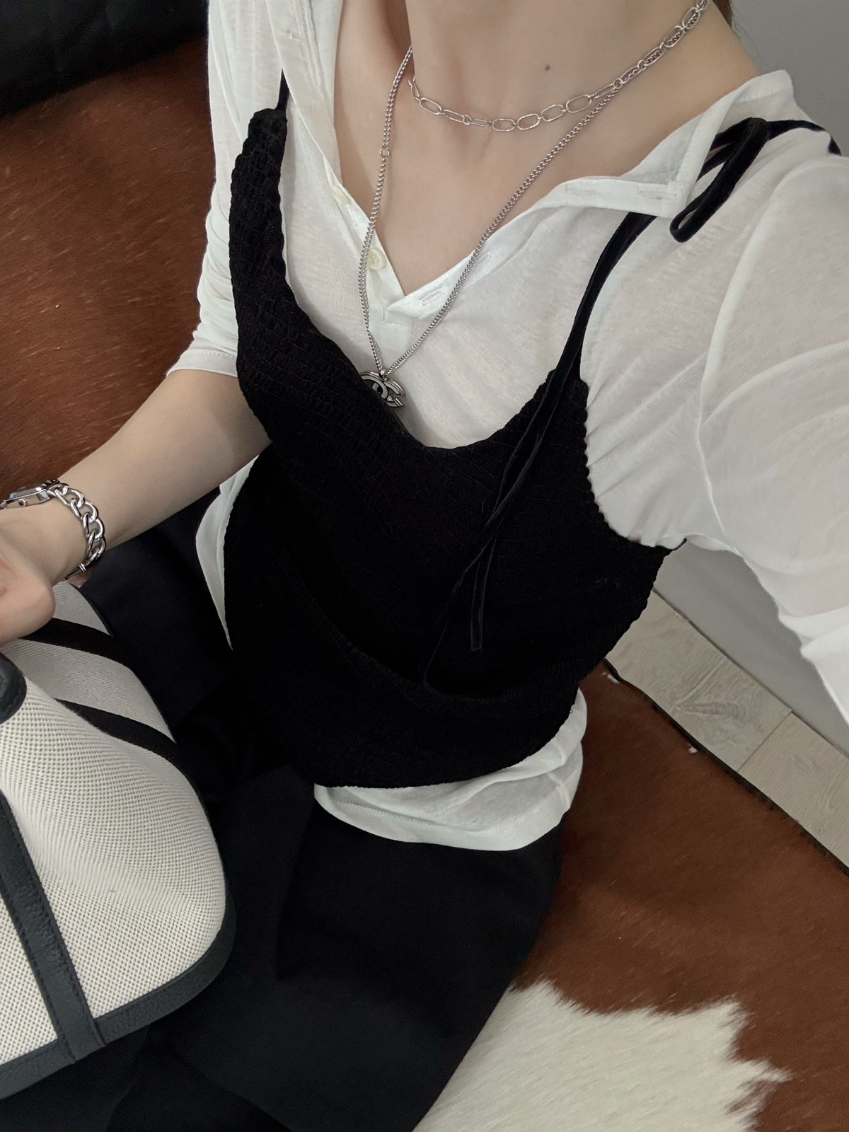 Premium Korean Style V-Neck Long Sleeve Basic Top - Elegant Loose Fit Autumn Blouse