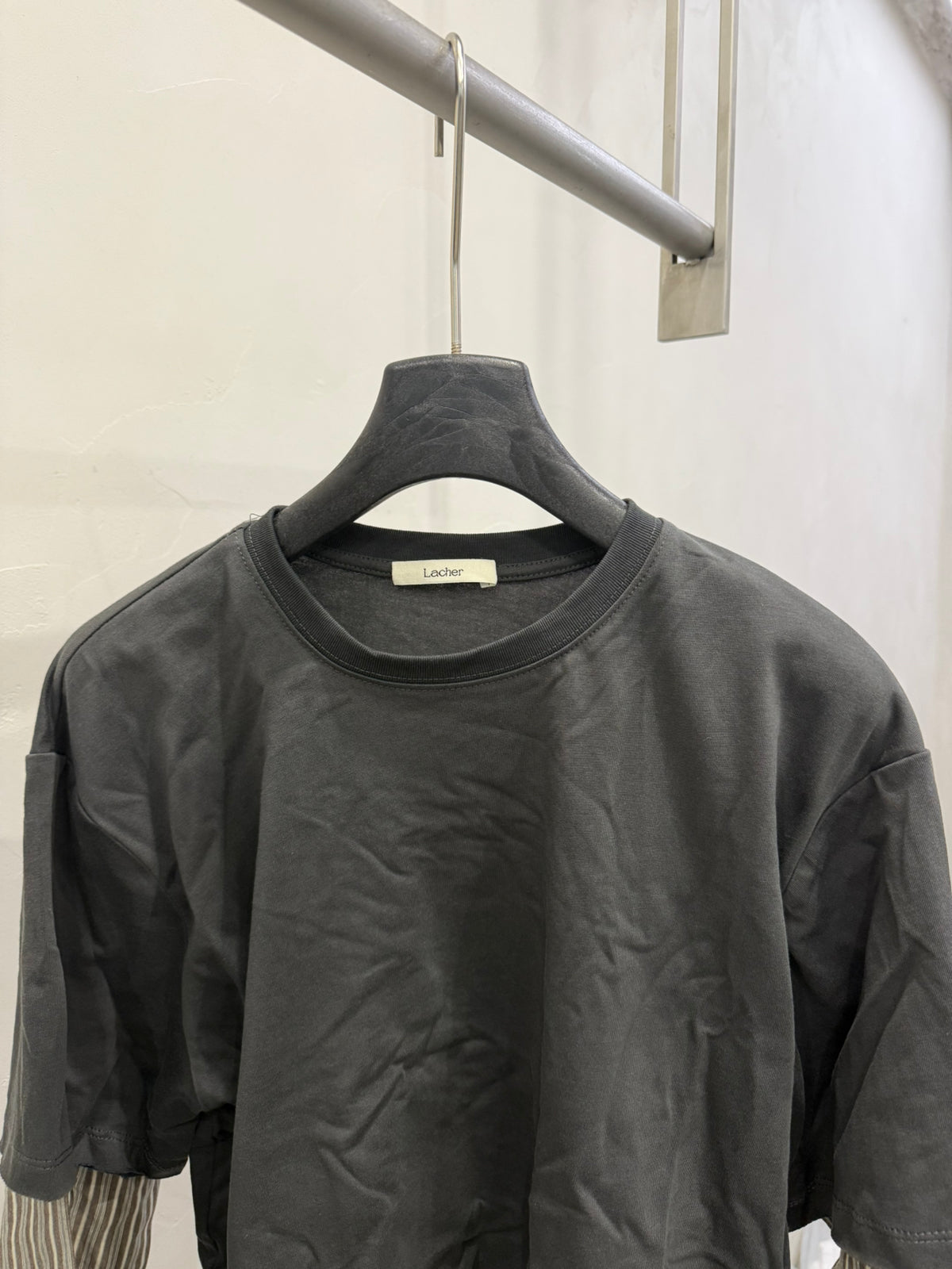 LACHER Trending Faux Two-Piece Striped Long Sleeve T-Shirt - Chic Layered Style