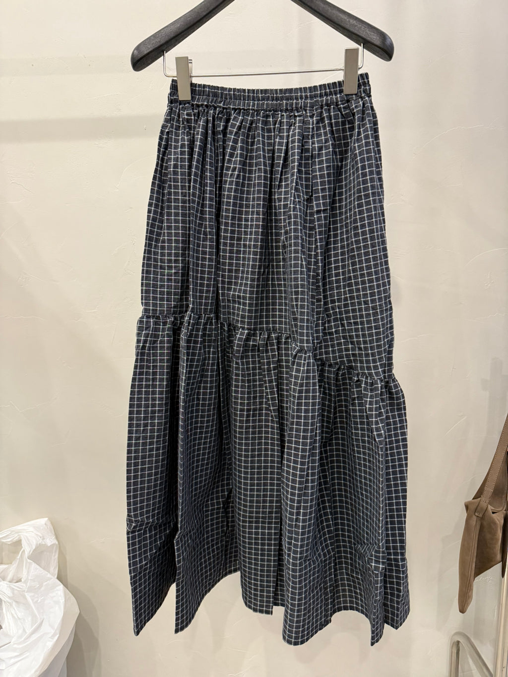 LACHER Designer Choice Plaid Maxi Skirt - Elegant A-Line Casual Long Skirt with Pockets