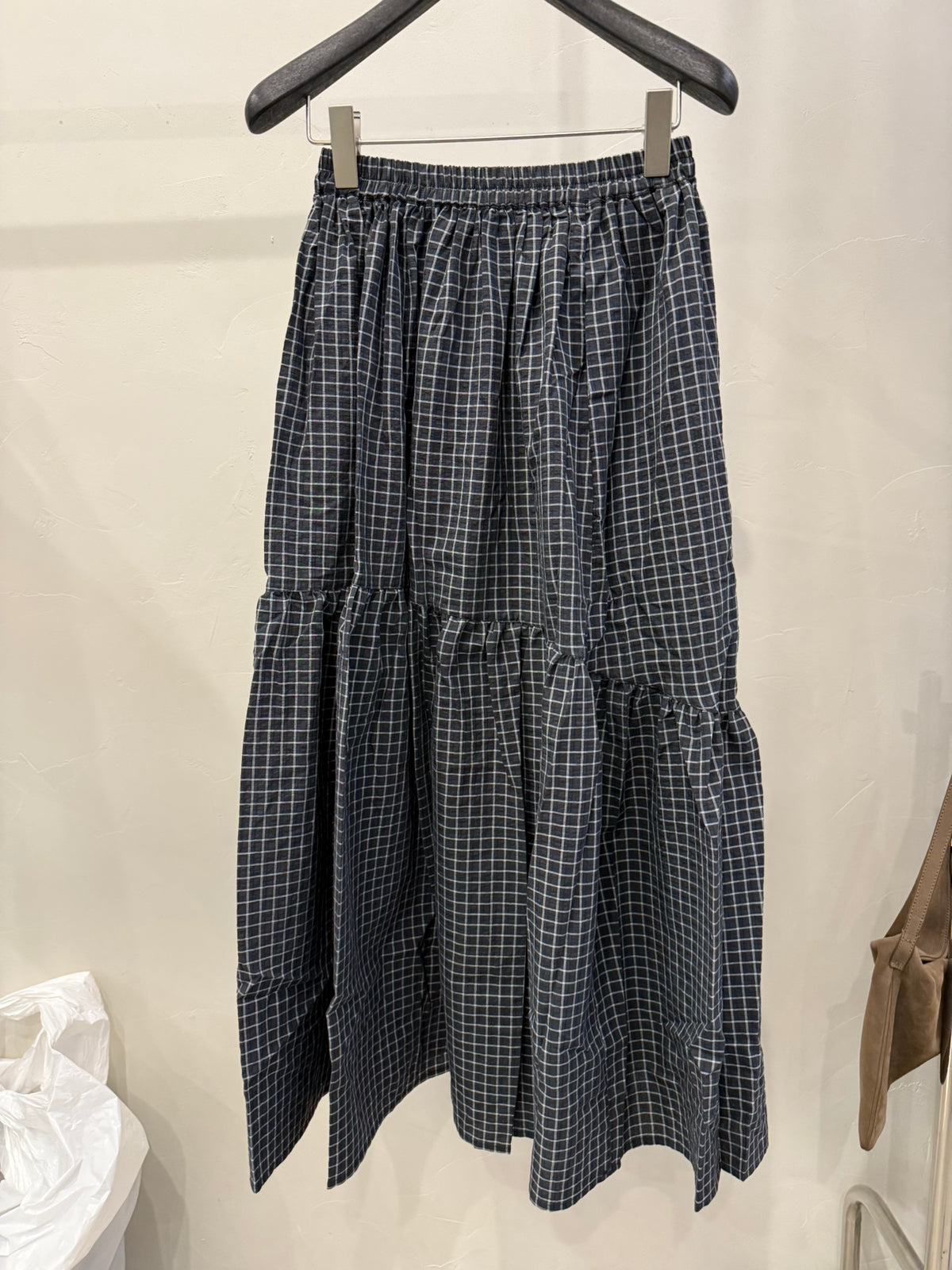LACHER Designer Choice Plaid Maxi Skirt - Elegant A-Line Casual Long Skirt with Pockets