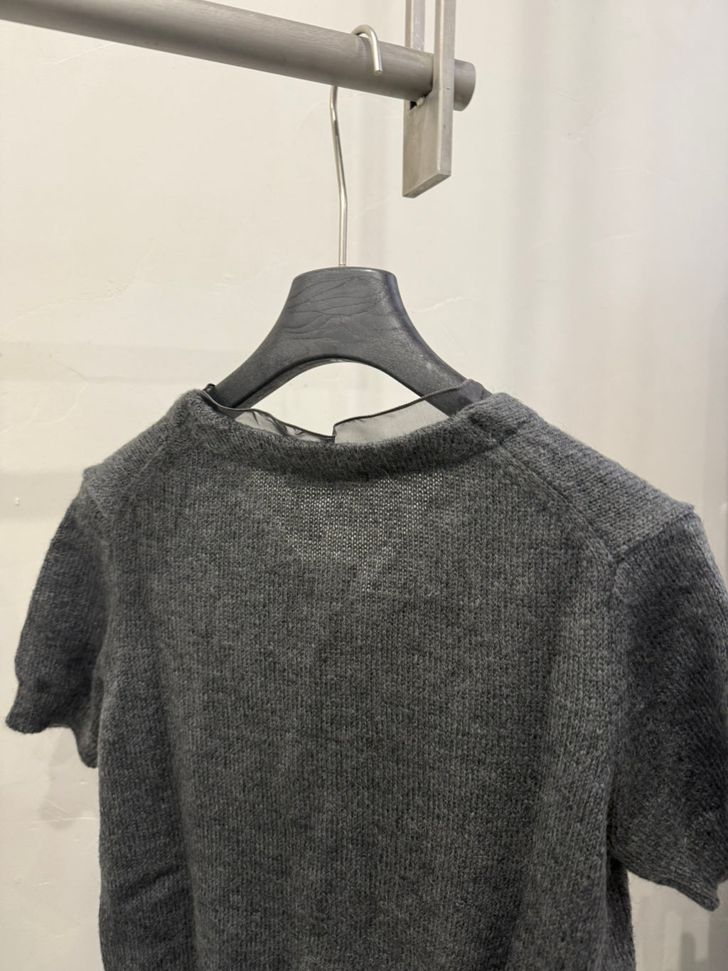 LACHER Elegant V-Neck Wool Blend Knit Cardigan - Slimming Short Sleeve Soft Casual Sweater for Women