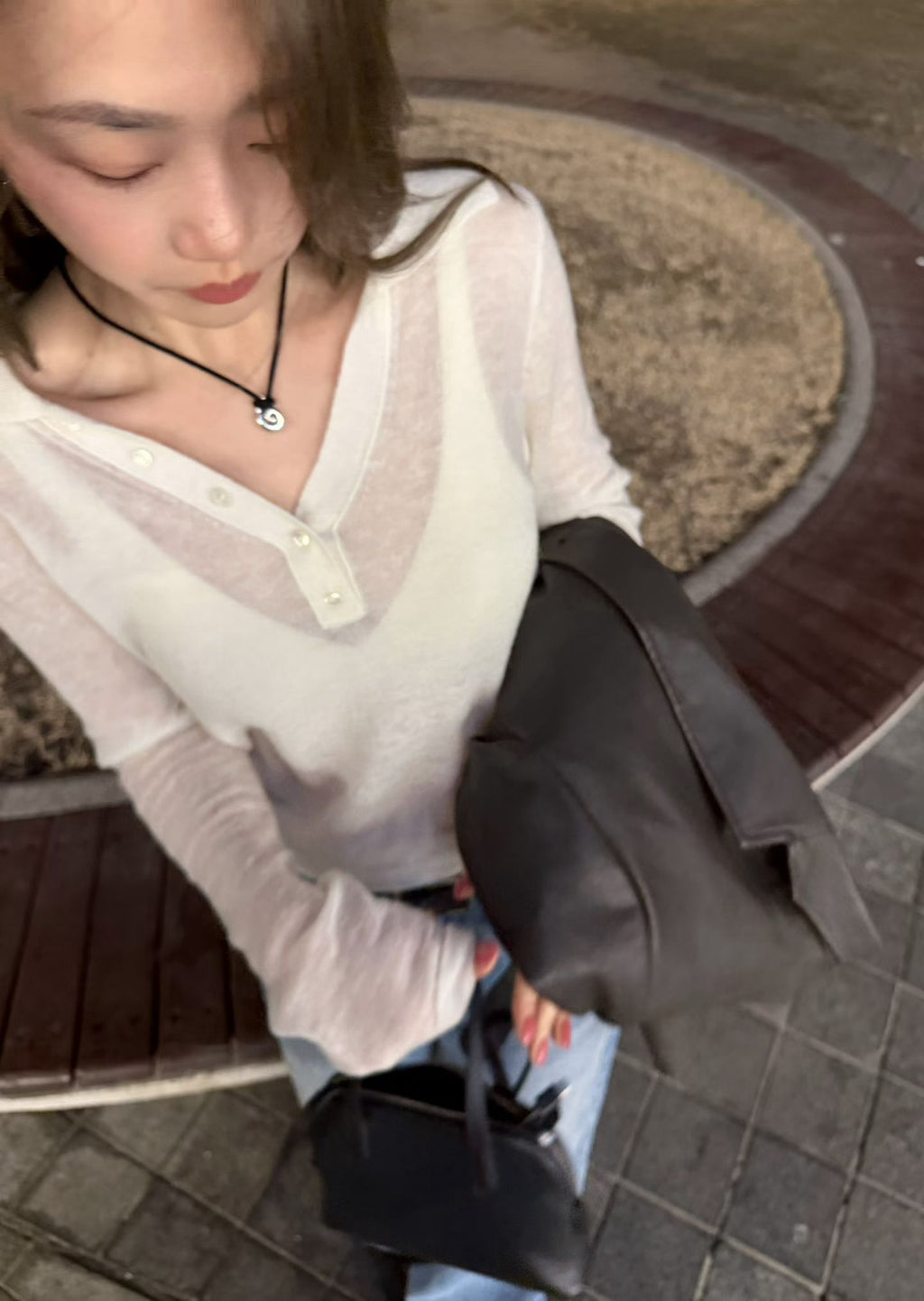 LACHER Premium Wool Blend Polo Collar Solid Color Knit Sweater