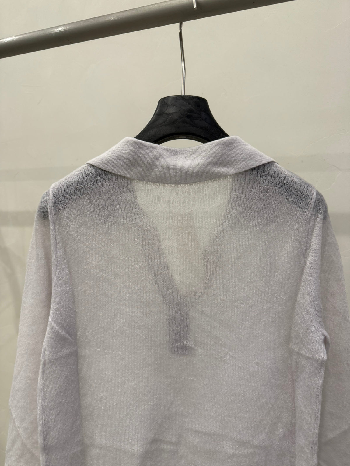 LACHER Premium Wool Blend Polo Collar Solid Color Knit Sweater