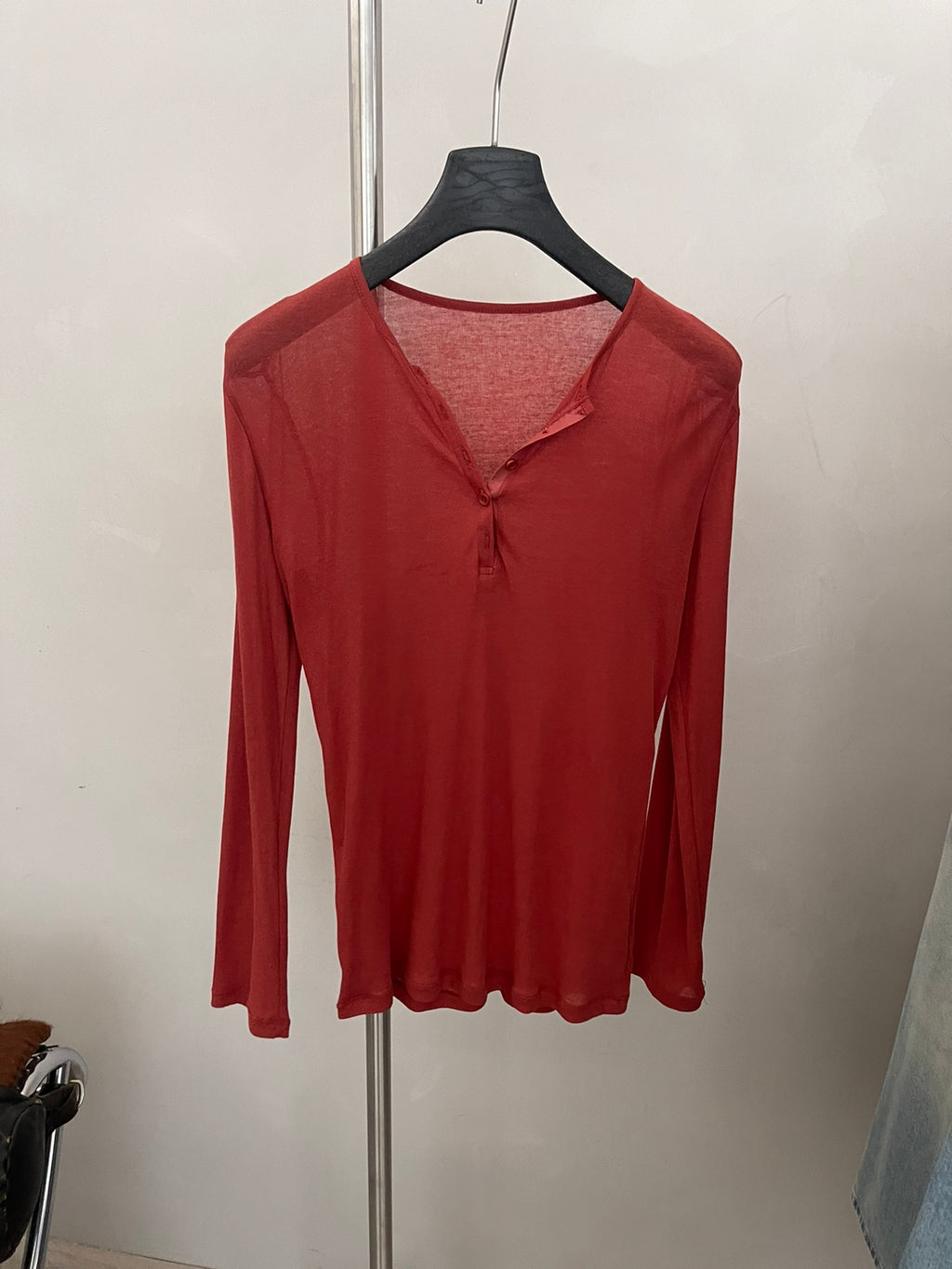 Premium Korean Style V-Neck Long Sleeve Basic Top - Elegant Loose Fit Autumn Blouse