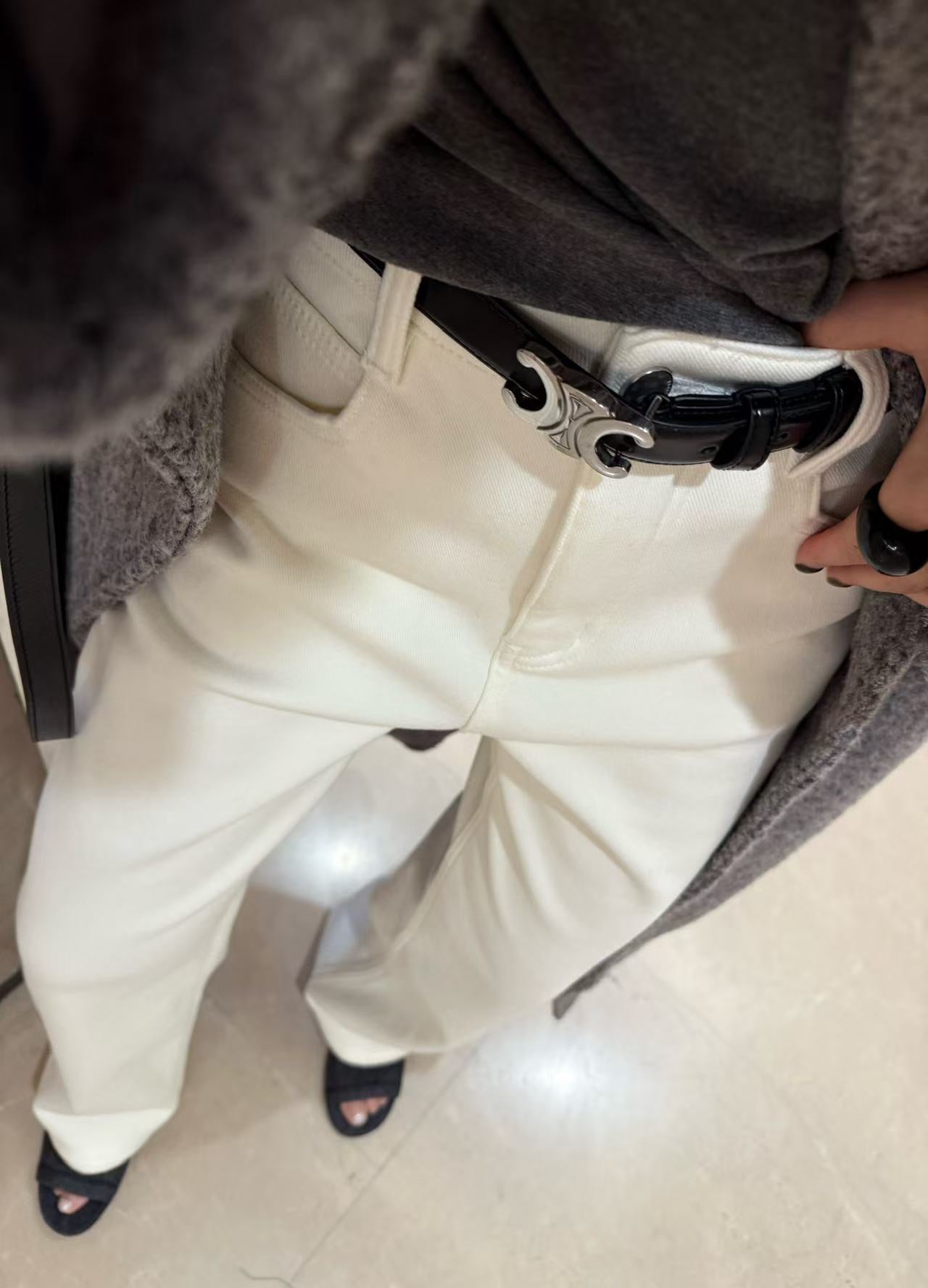 LACHER Women's High-Waist Fleece-Lined Straight-Leg Jeans Slimming Winter Denim