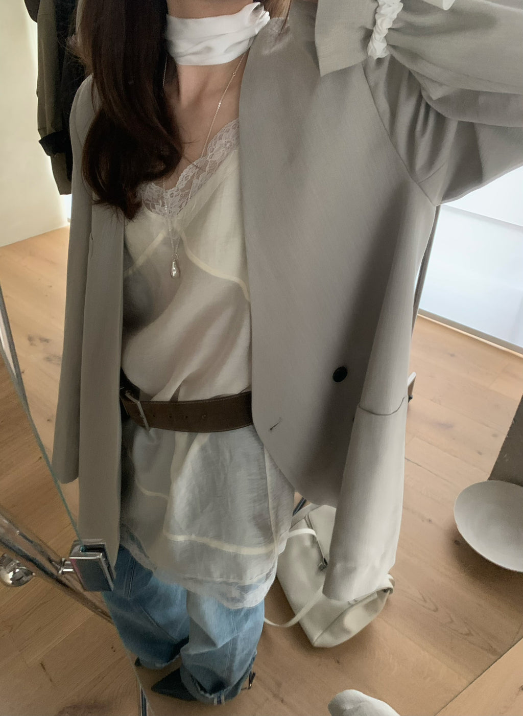 LACHER Elegant Lace Splicing Cami Dress - Versatile Solid Color Midi Slip Dress