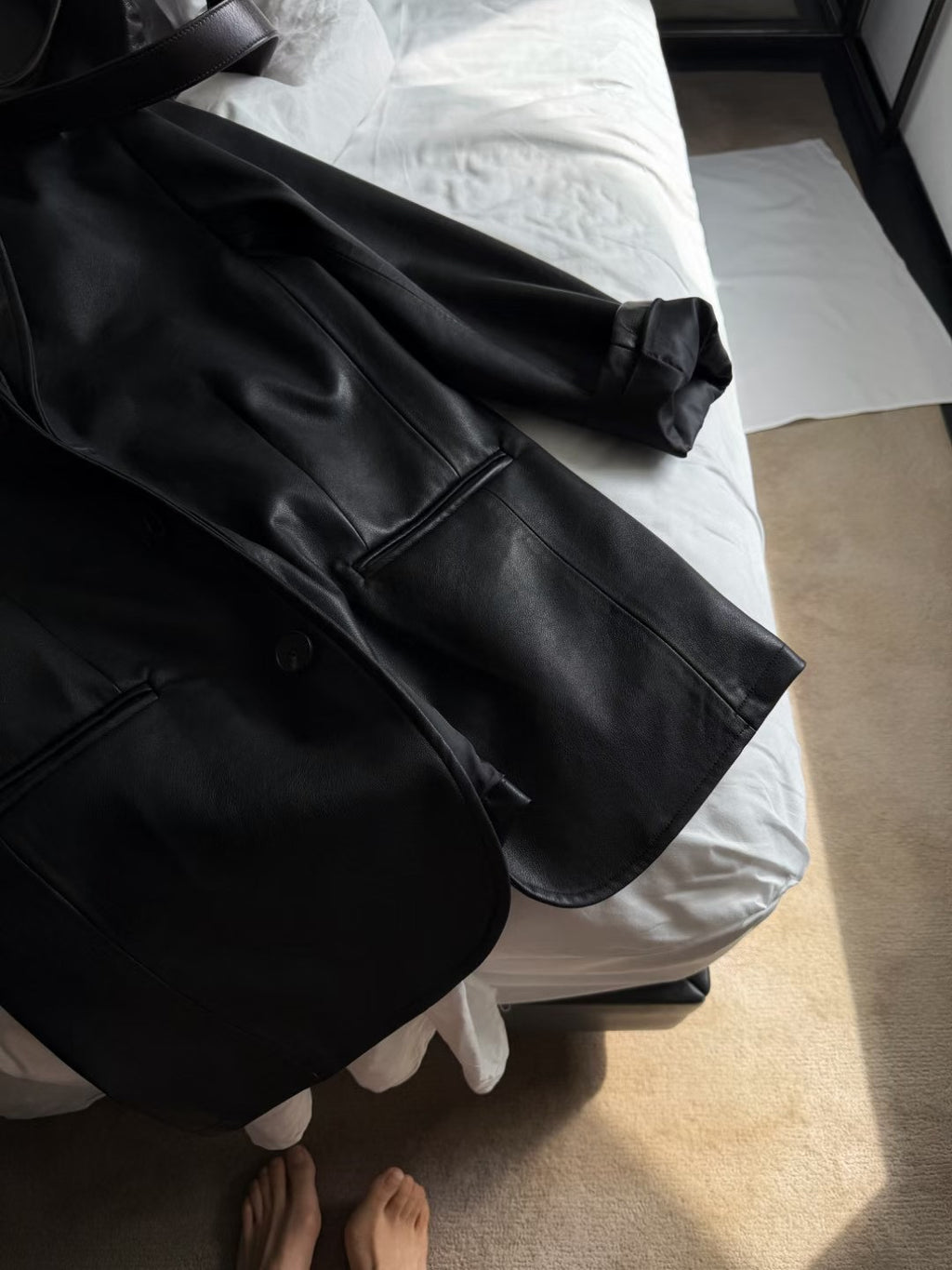 LACHER Premium Distressed Oil-Waxed Leather Blazer - Vintage Oversized Broad-Shoulder Friendly Spring Suit