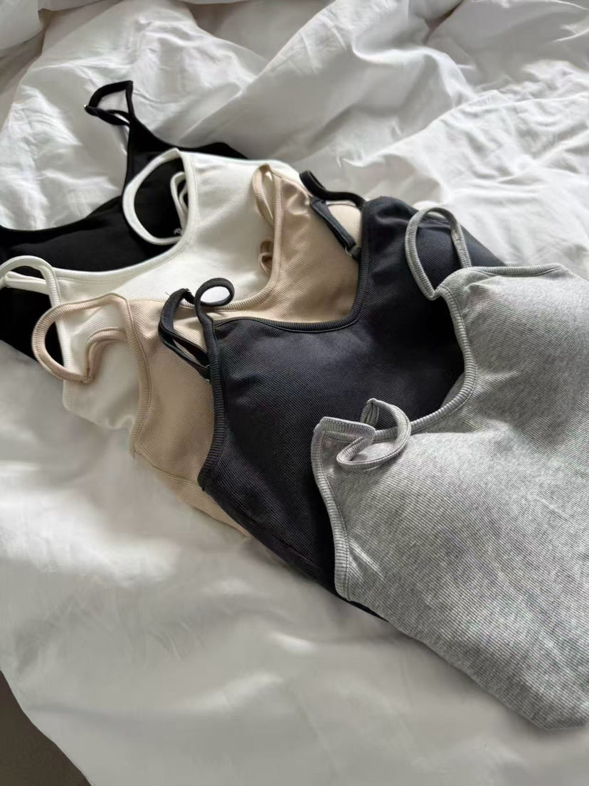 Chic Padded Cropped Camisole - Versatile Spring Layering Tank Top