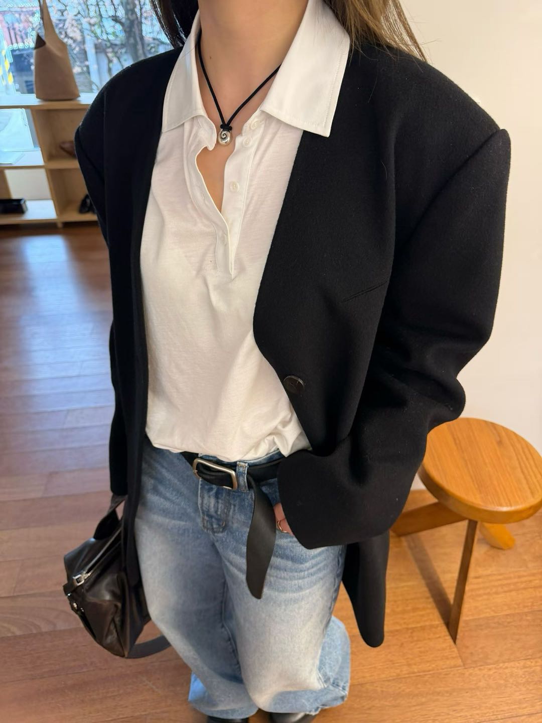 Women's Premium Minimalist Long Sleeve POLO Shirt - Elegant Loose Fit Casual Blouse