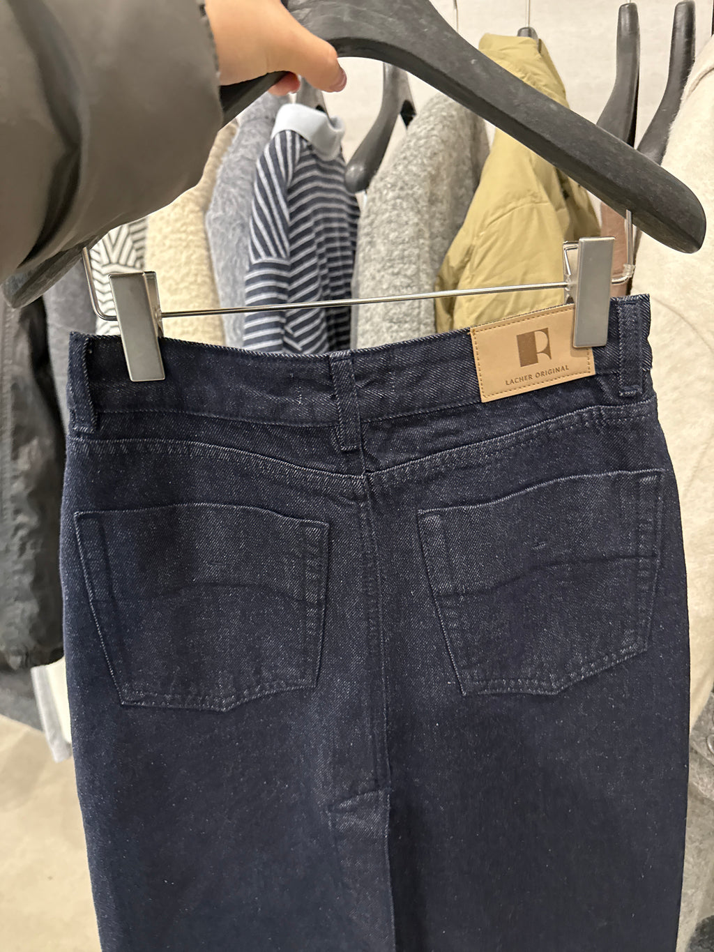 LACHER Early Spring 2026 High-Waist Back-Slit Denim Mini Skirt