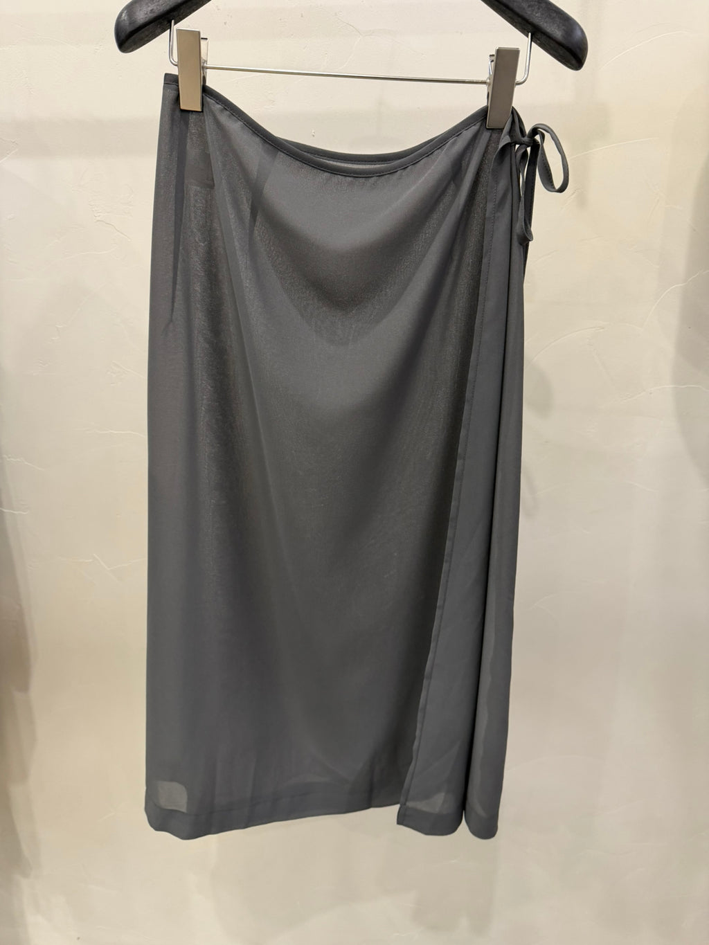 LACHER 2026 Spring Niche Layering Skirt Curtain Elegant Drape Slit Midi Skirt