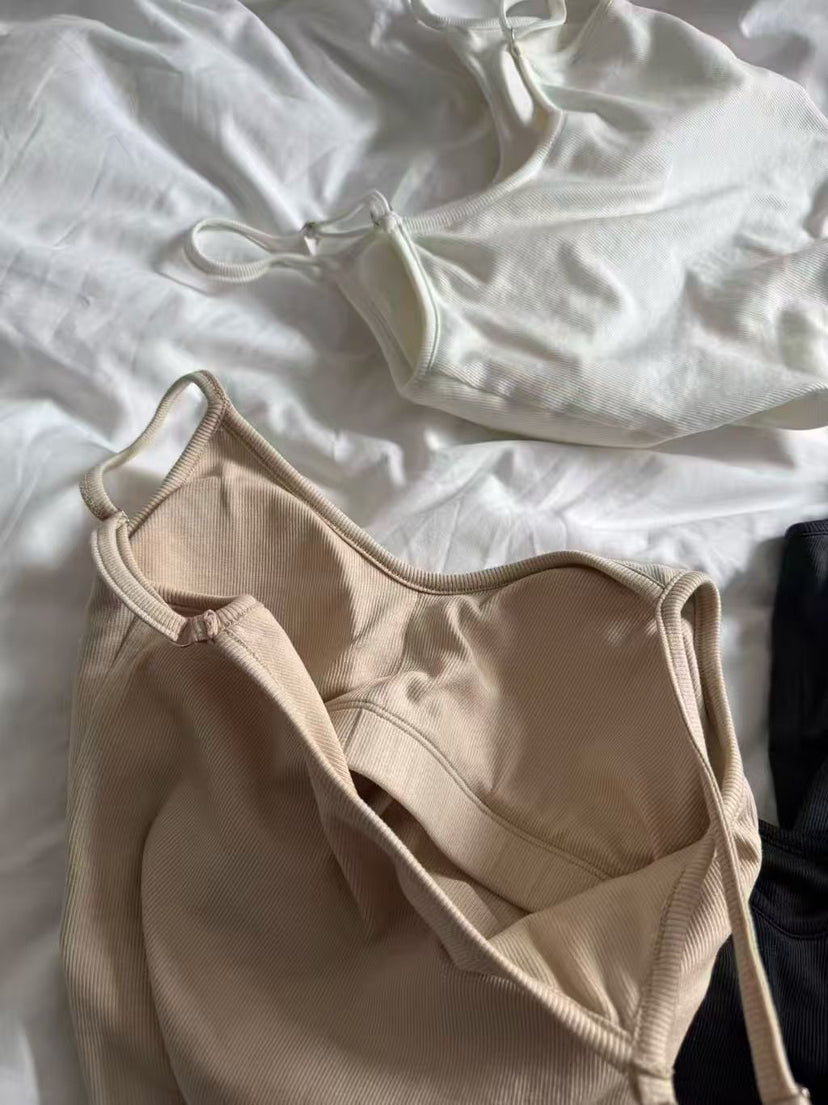 Chic Padded Cropped Camisole - Versatile Spring Layering Tank Top