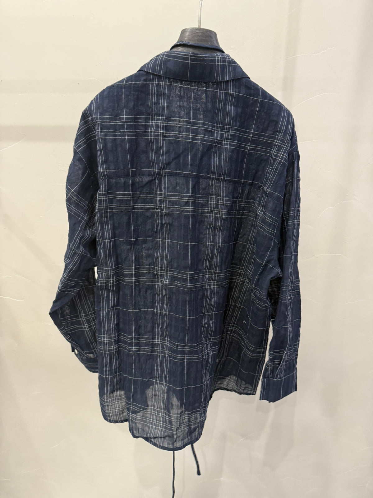 LACHER Premium Textured Plaid Shirt - Casual Drop Shoulder Long Sleeve Blouse for Women