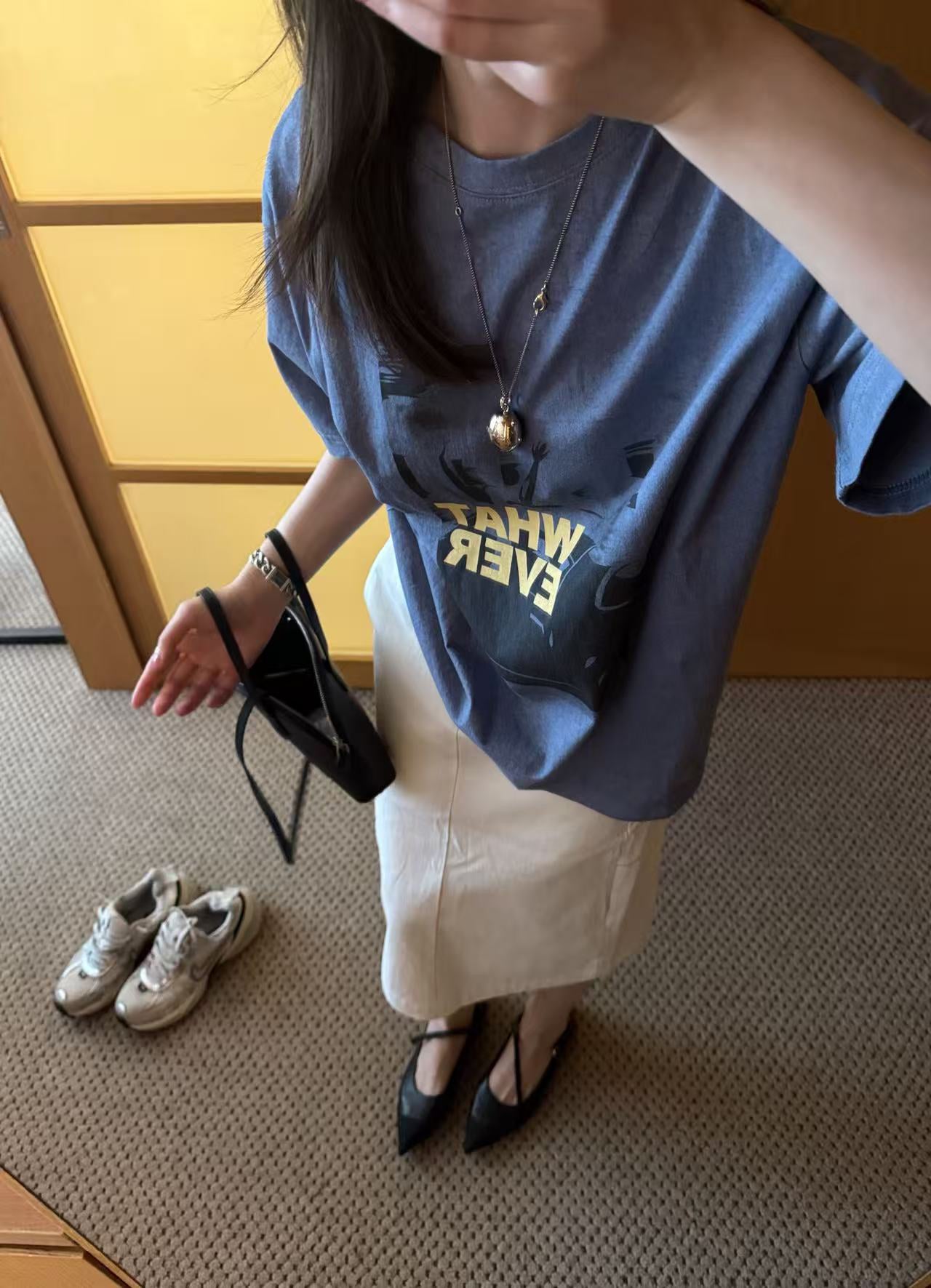 LACHER Designer Slit Midi Skirt - Chic High-Waist Slimming Casual Long Skirt