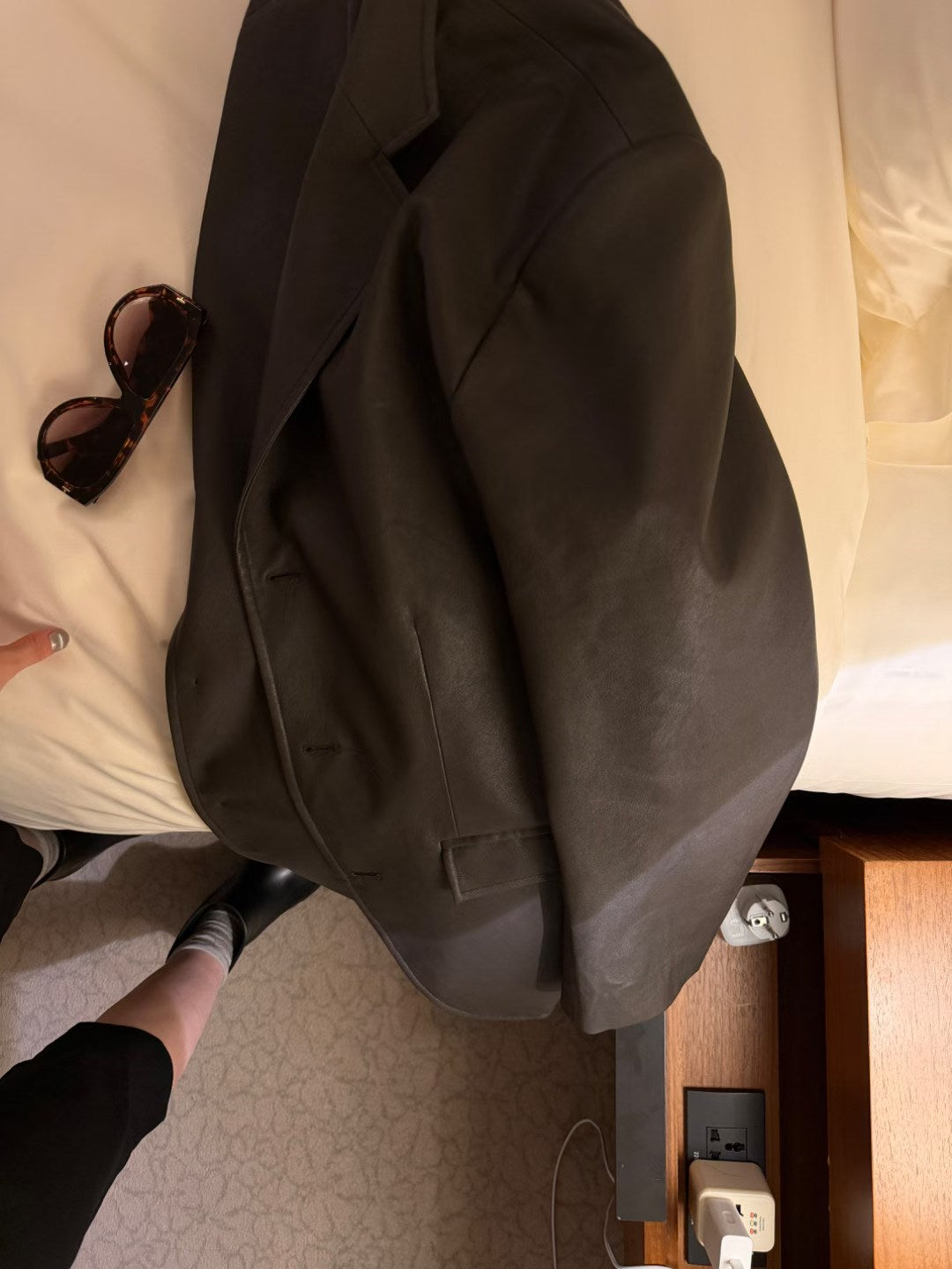 LACHER Premium Distressed Oil-Waxed Leather Blazer - Vintage Oversized Broad-Shoulder Friendly Spring Suit