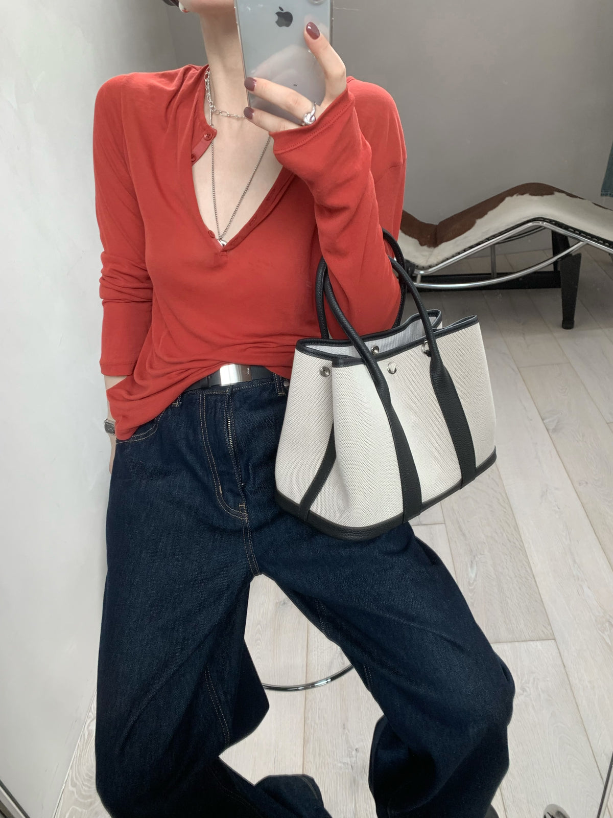 Premium Korean Style V-Neck Long Sleeve Basic Top - Elegant Loose Fit Autumn Blouse