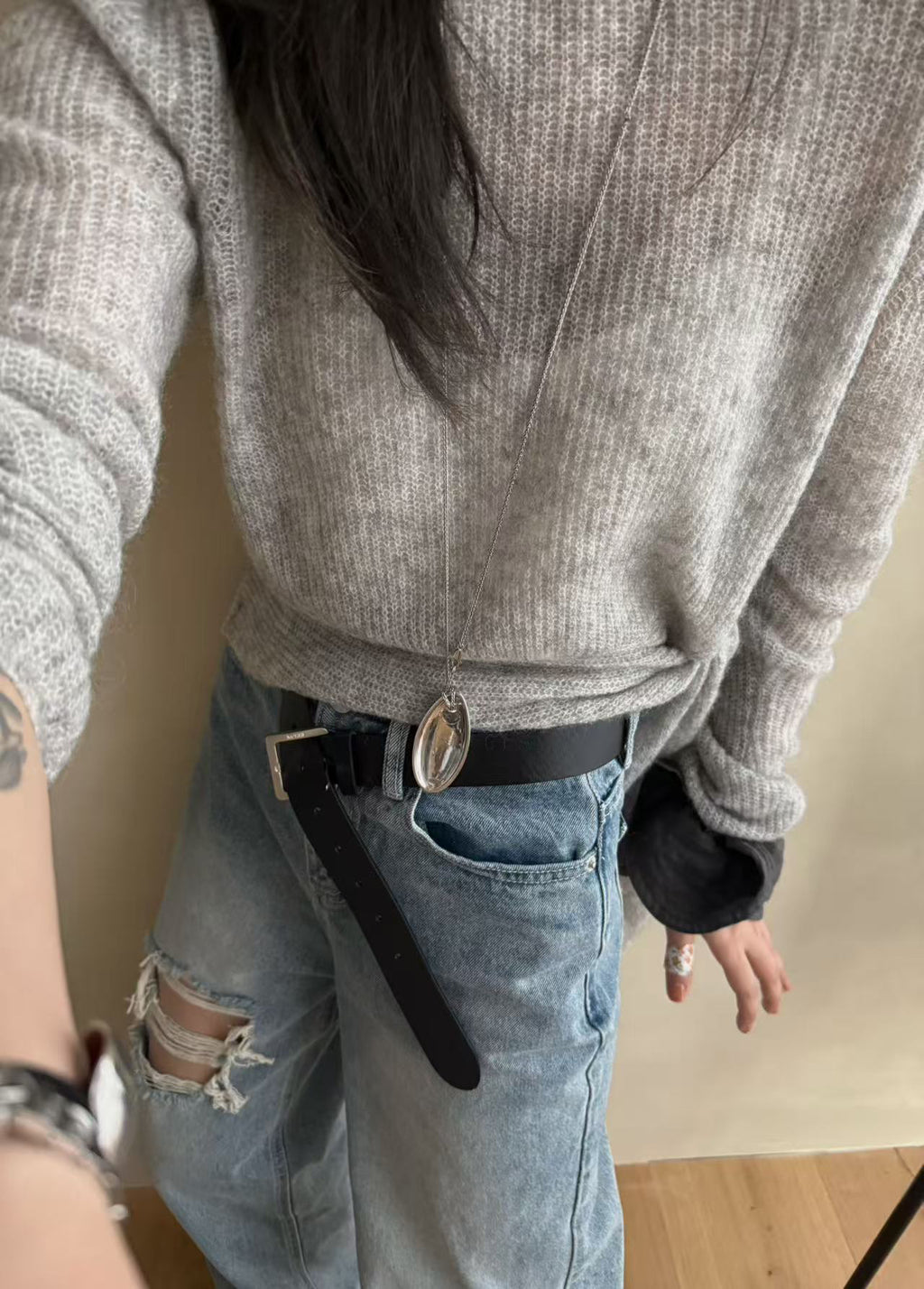 LACHER Chic Hem-Tie Knit Sweater - Soft Skin-Friendly Spring Pullover