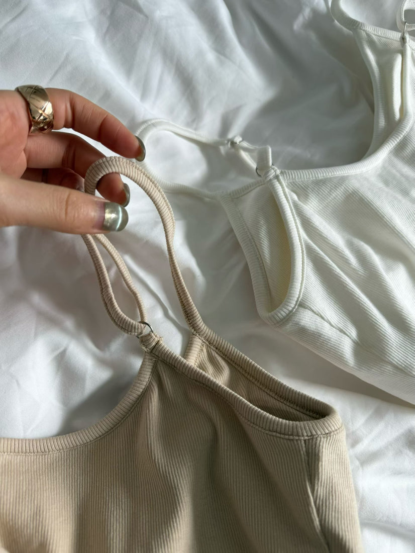 Chic Padded Cropped Camisole - Versatile Spring Layering Tank Top