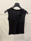 LACHER Minimalist V-Neck Slimming Vest - Trending Elegant Solid Color Fine Knit Top