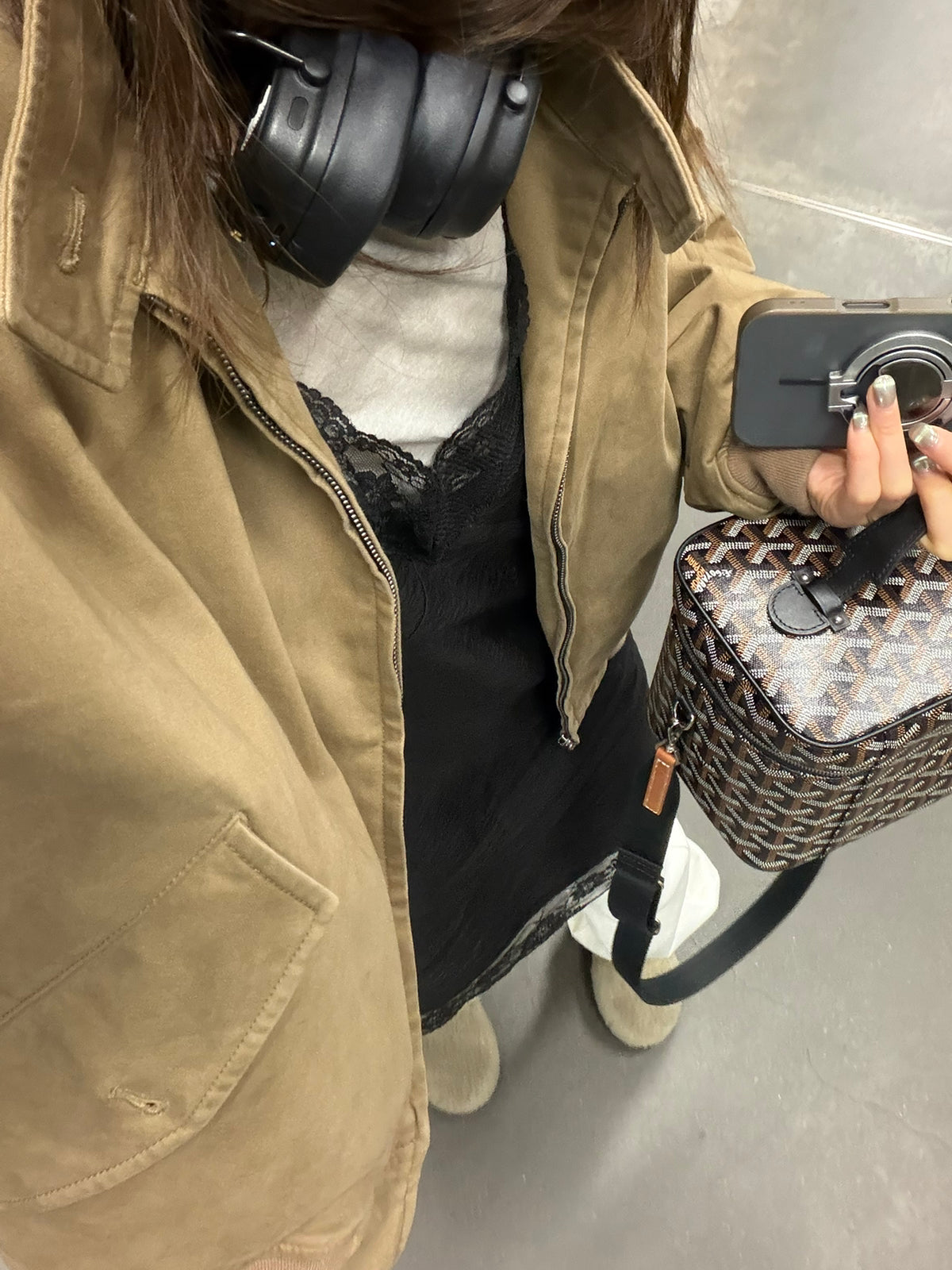 LACHER Elegant Lace Splicing Cami Dress - Versatile Solid Color Midi Slip Dress