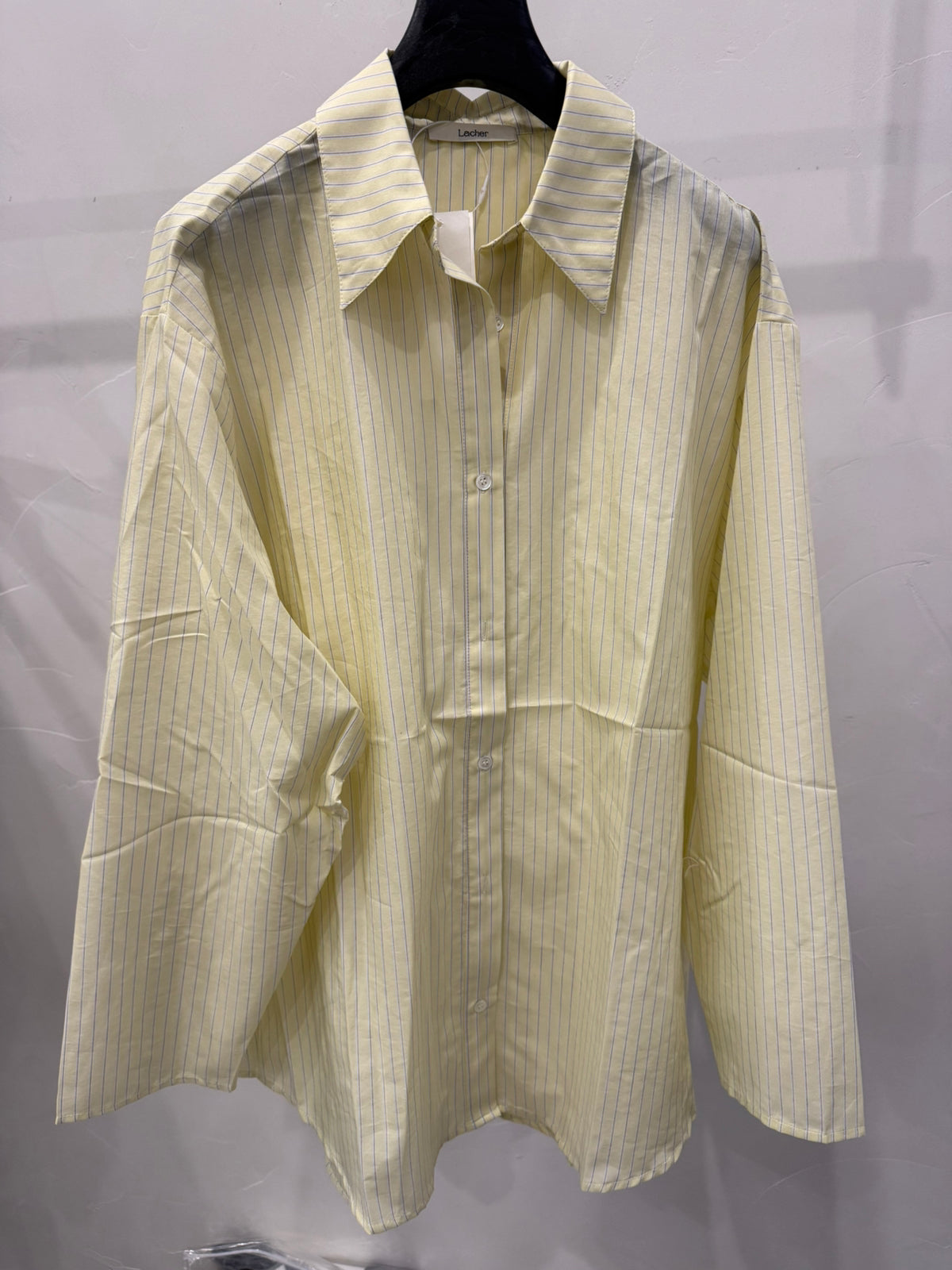 Xiaohongshu Trending Brand! [LACHER] Spring Essential: Contrast Stripe Button-Down Fashion Shirt 371D087# SYYY