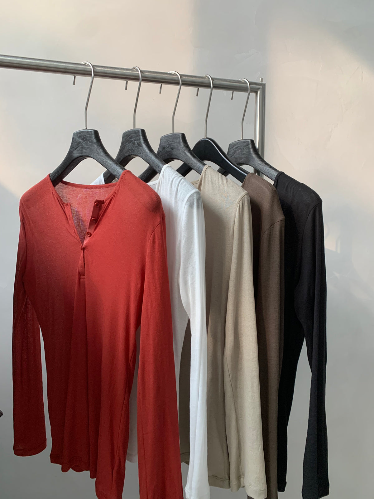 Premium Korean Style V-Neck Long Sleeve Basic Top - Elegant Loose Fit Autumn Blouse