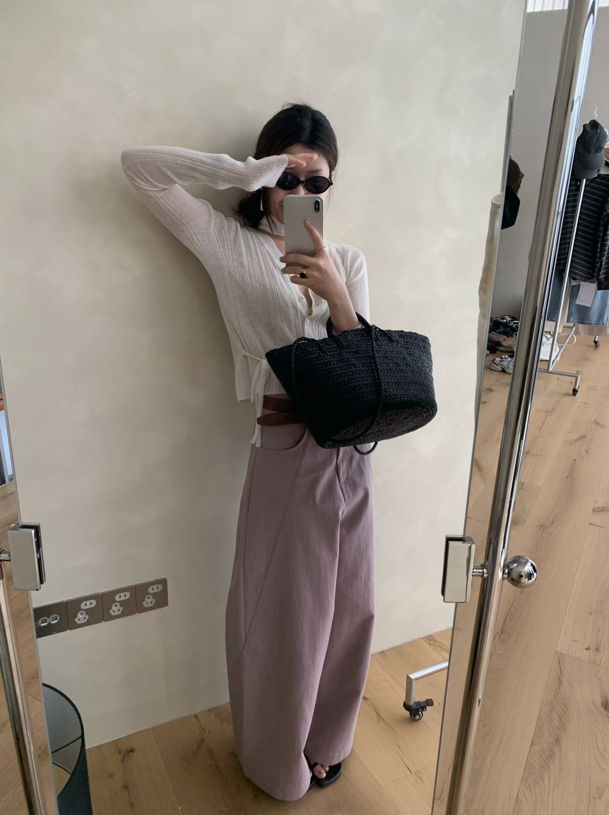 Women's High-Waisted Wide-Leg Straight Pants - Elegant Solid Color Slimming Leisure Trousers