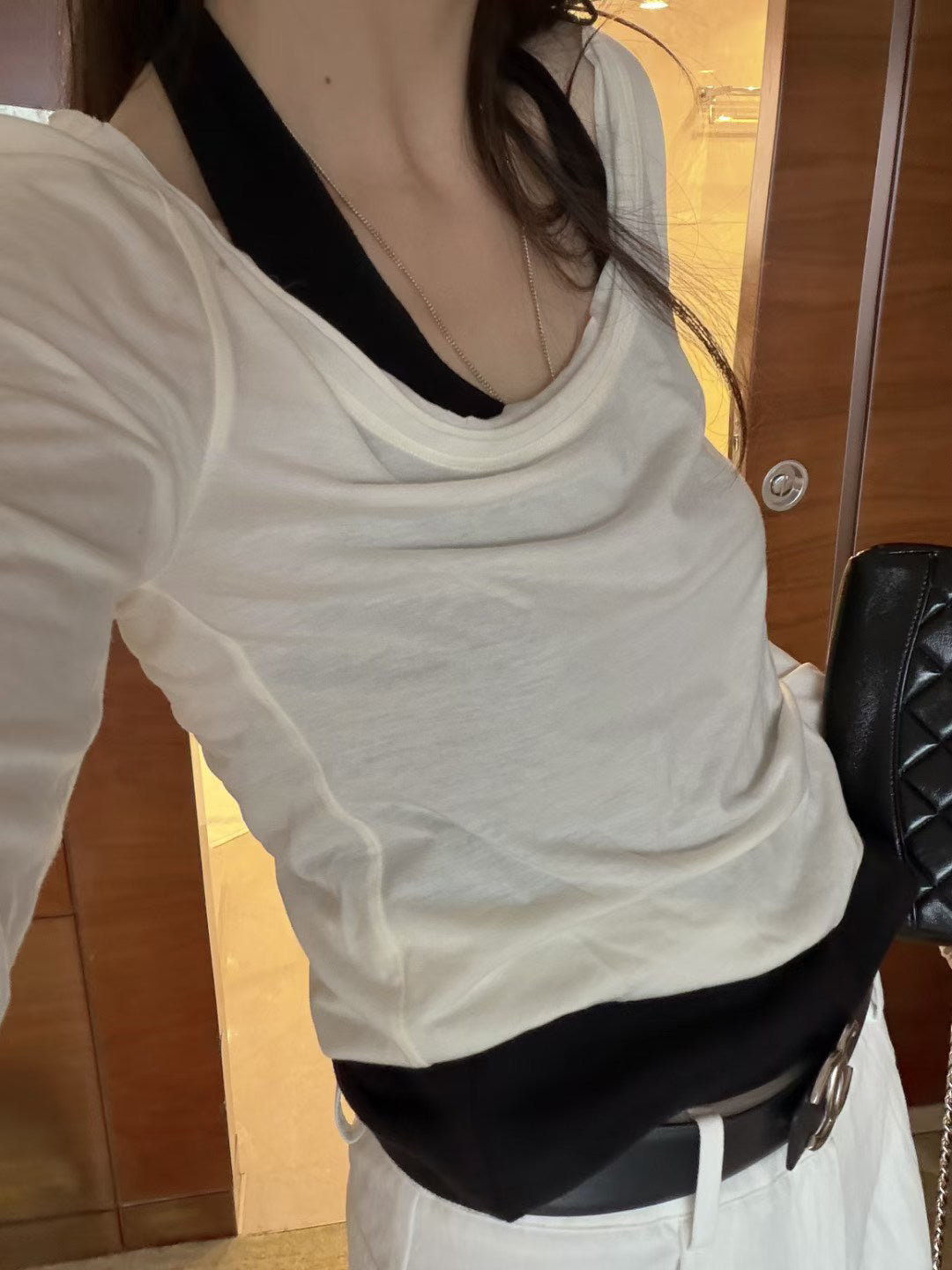 LACHER Premium Wool Blend U-Neck Slim Fit Long Sleeve T-Shirt - Minimalist Elegant Base Layer