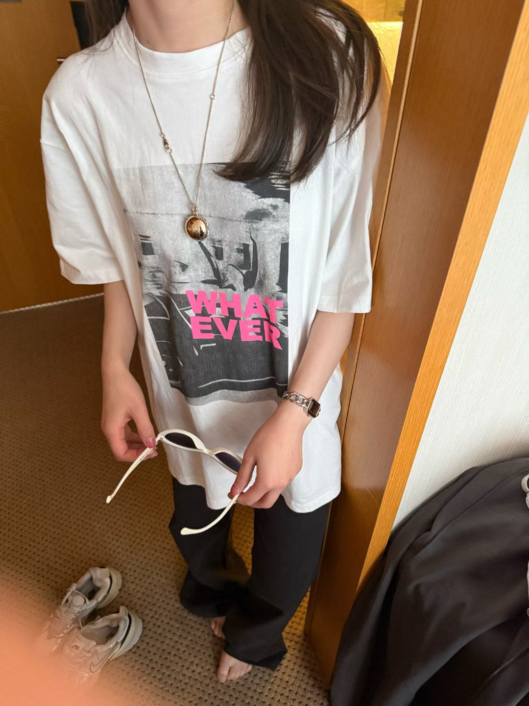 Spring 2026! [LACHER] Korean Minimalist Letter Print Loose Casual Short-Sleeved T-Shirt 371D114# SYYY