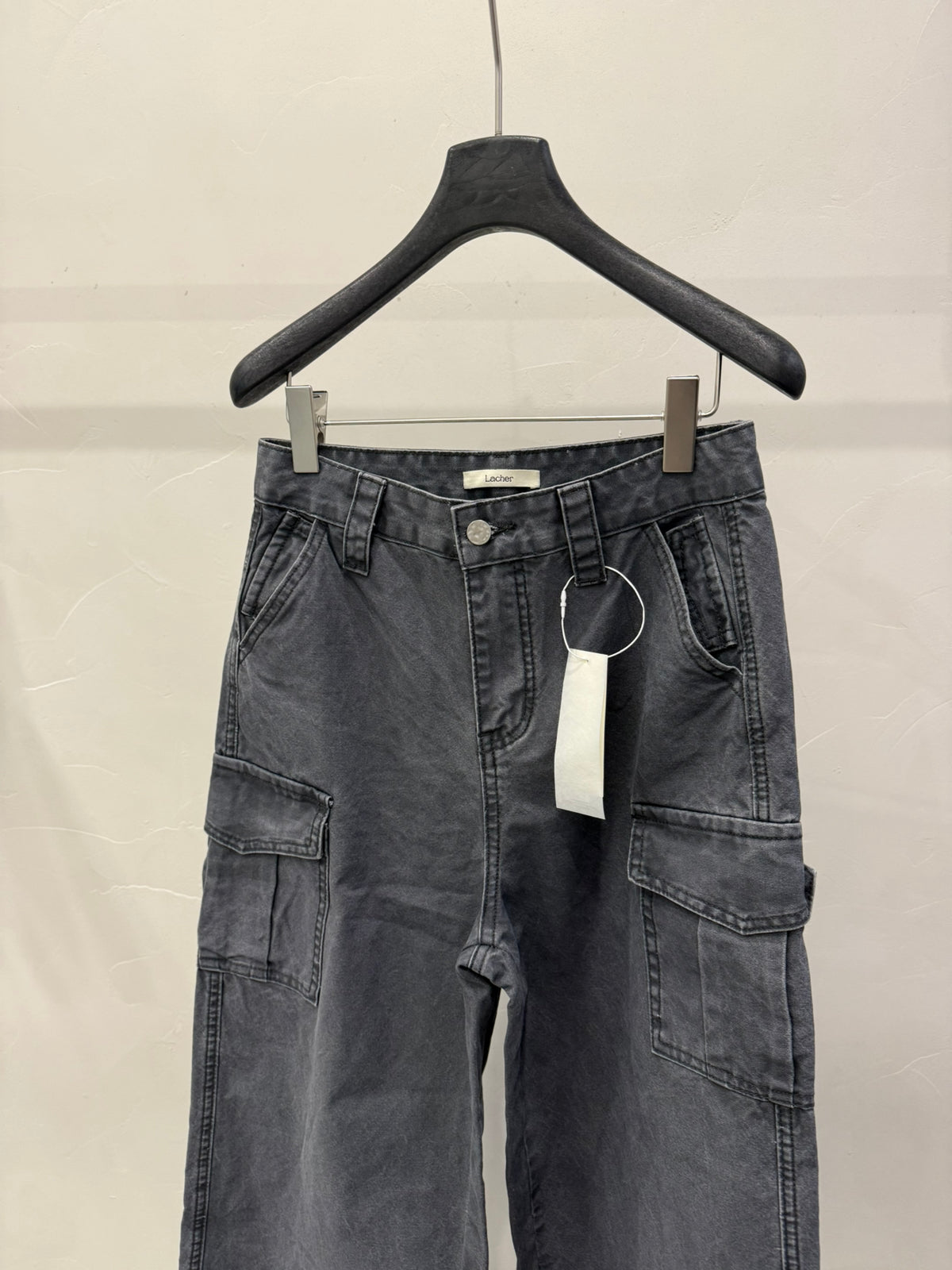 Little Red Book Trending! [LACHER] Best-selling Workwear Jeans! Cargo Style Loose Distressed Wash Straight Leg Denim Pants 371A026# SYYY