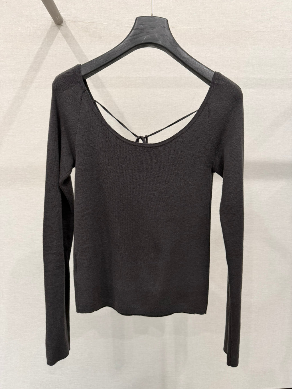 LACHER Women's Back-Tie Wool Blend Knit Sweater - Trendy Spring Long Sleeve Pullover