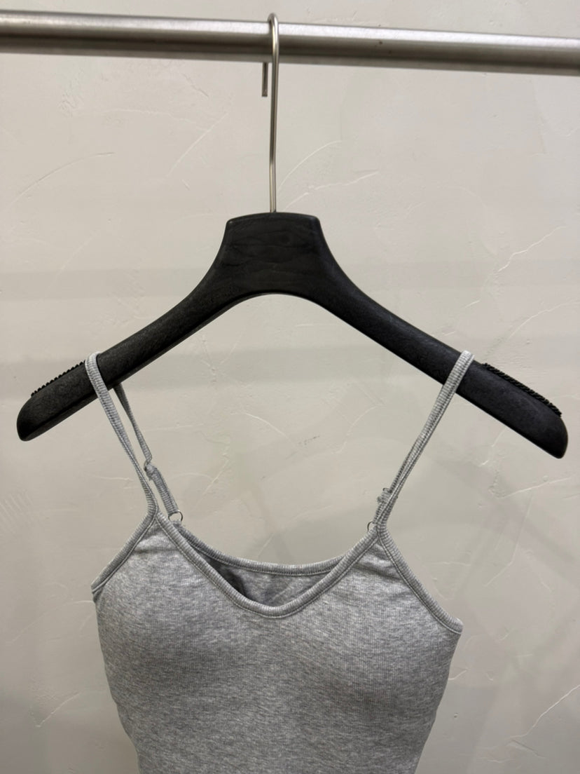 Chic Padded Cropped Camisole - Versatile Spring Layering Tank Top