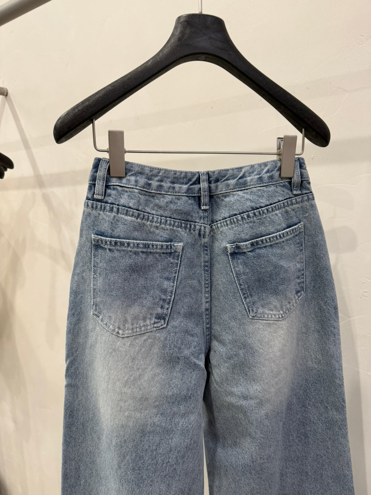 LACHER Designer Collection Distressed Wide-Leg Ripped Gradient Jeans