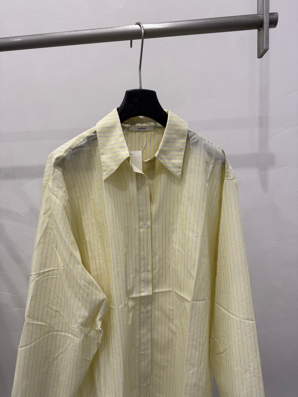 Xiaohongshu Trending Brand! [LACHER] Spring Essential: Contrast Stripe Button-Down Fashion Shirt 371D087# SYYY
