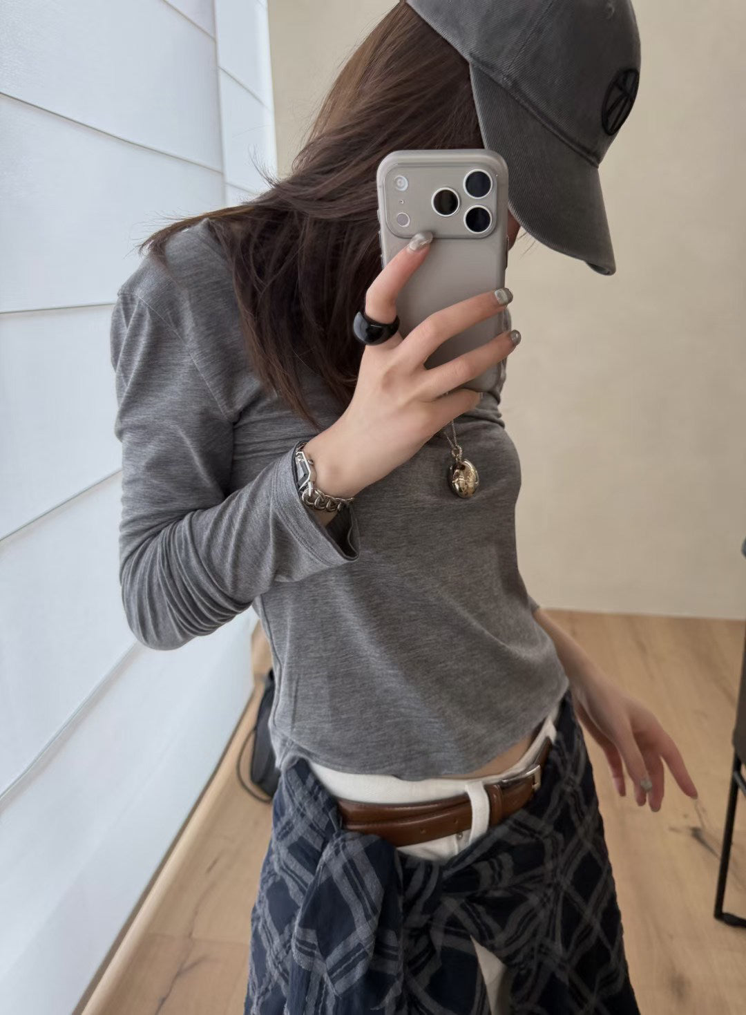 LACHER Premium Wool Blend U-Neck Slim Fit Long Sleeve T-Shirt - Minimalist Elegant Base Layer