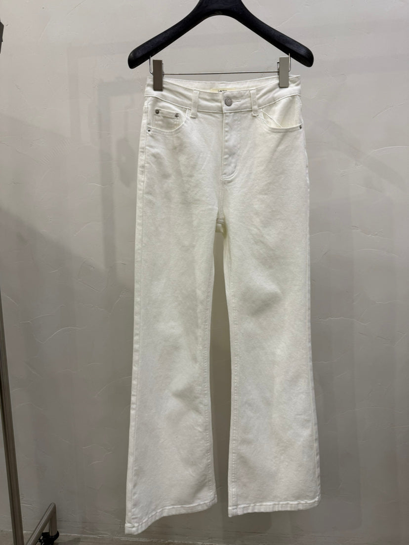 Women's High-Waisted Slimming Flare Jeans - Elegant Spring Solid Color Washed Denim Trousers