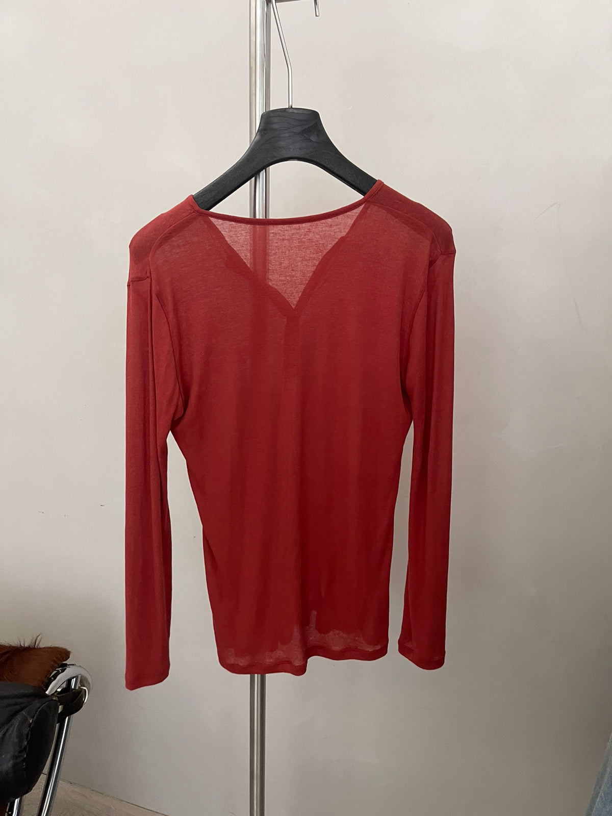 Premium Korean Style V-Neck Long Sleeve Basic Top - Elegant Loose Fit Autumn Blouse