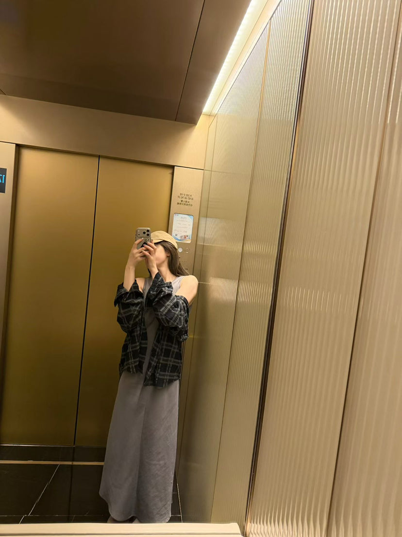 LACHER Women's Effortless Chic Plaid Shirt - Relaxed Fit Long Sleeve Button-Down Commuter Blouse