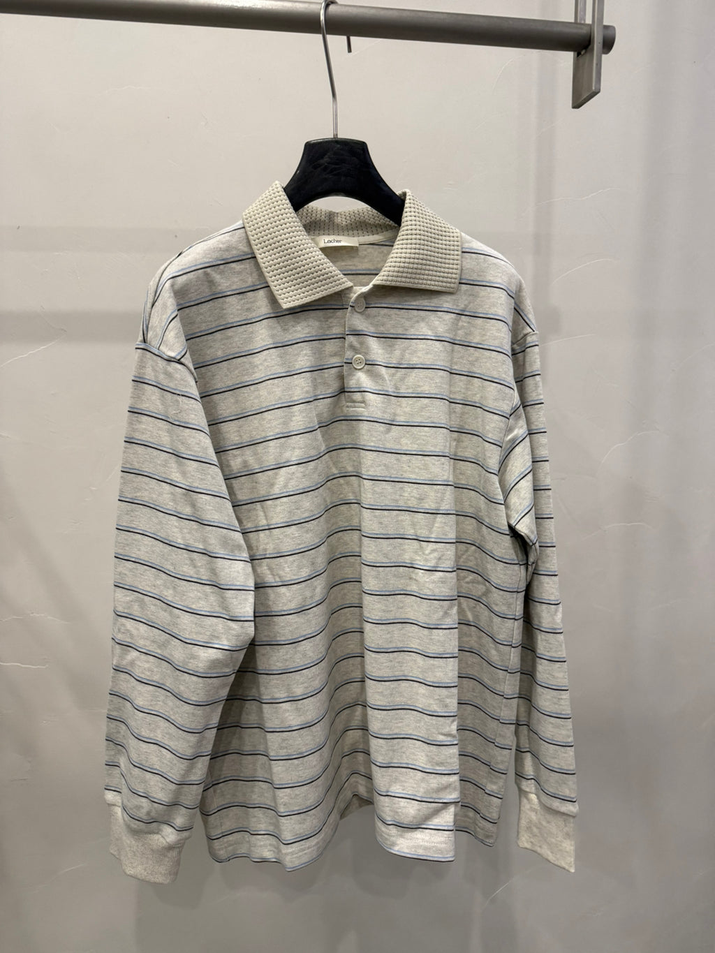 LACHER Premium Striped Polo Shirt - Casual Luxury Contrast Stitching Loose Fit Top