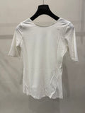 LACHER 2026 Early Spring Chic Round Neck Hollow-Out Short Sleeve T-Shirt - Elegant Loose Fit Tee