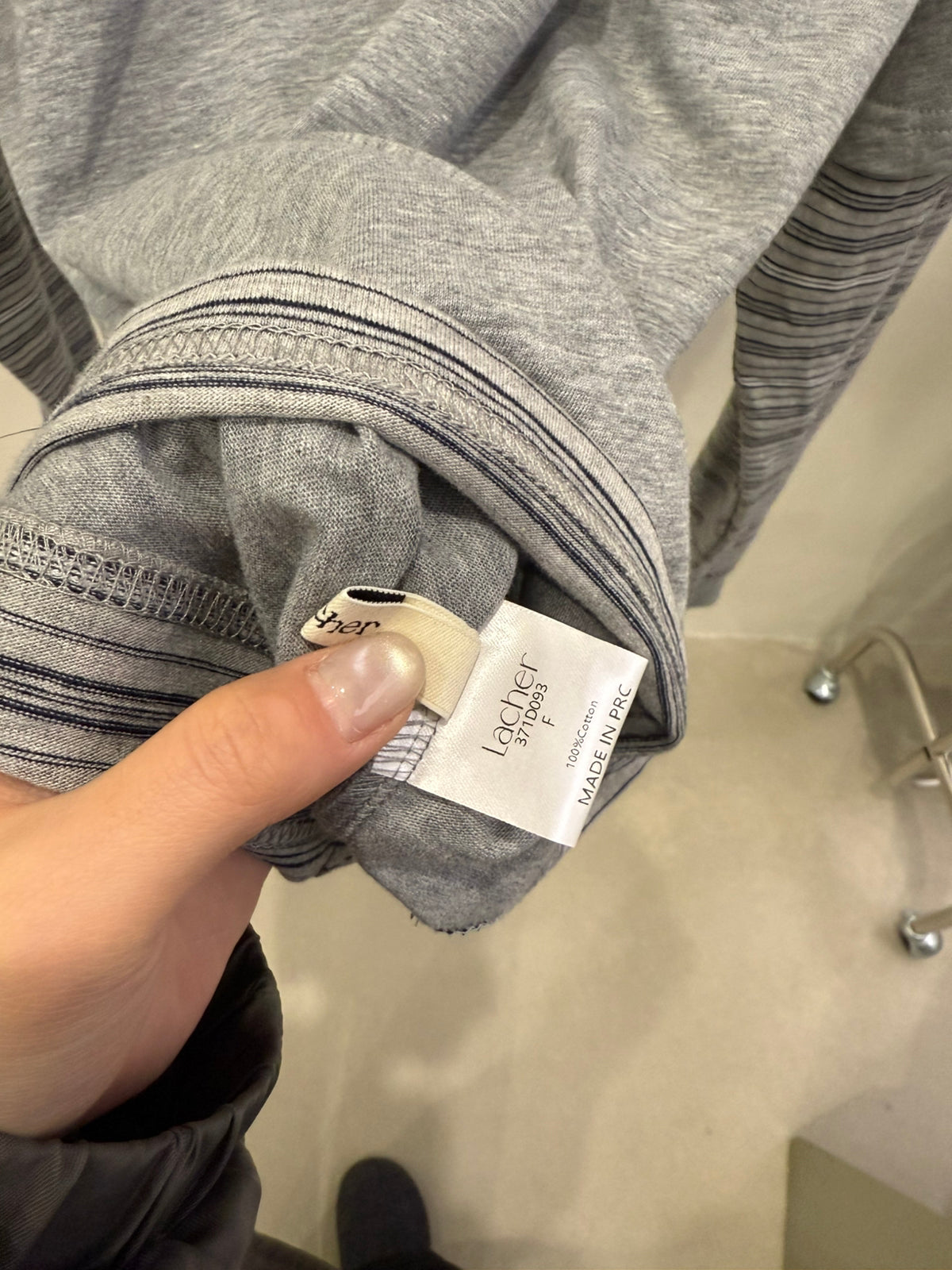 2026 Early Spring LACHER Elegant Faux Two-Piece Striped Round Neck Loose Fit Long Sleeve T-Shirt