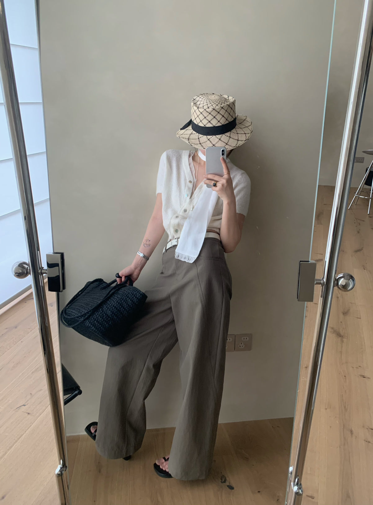 Women's High-Waisted Wide-Leg Straight Pants - Elegant Solid Color Slimming Leisure Trousers