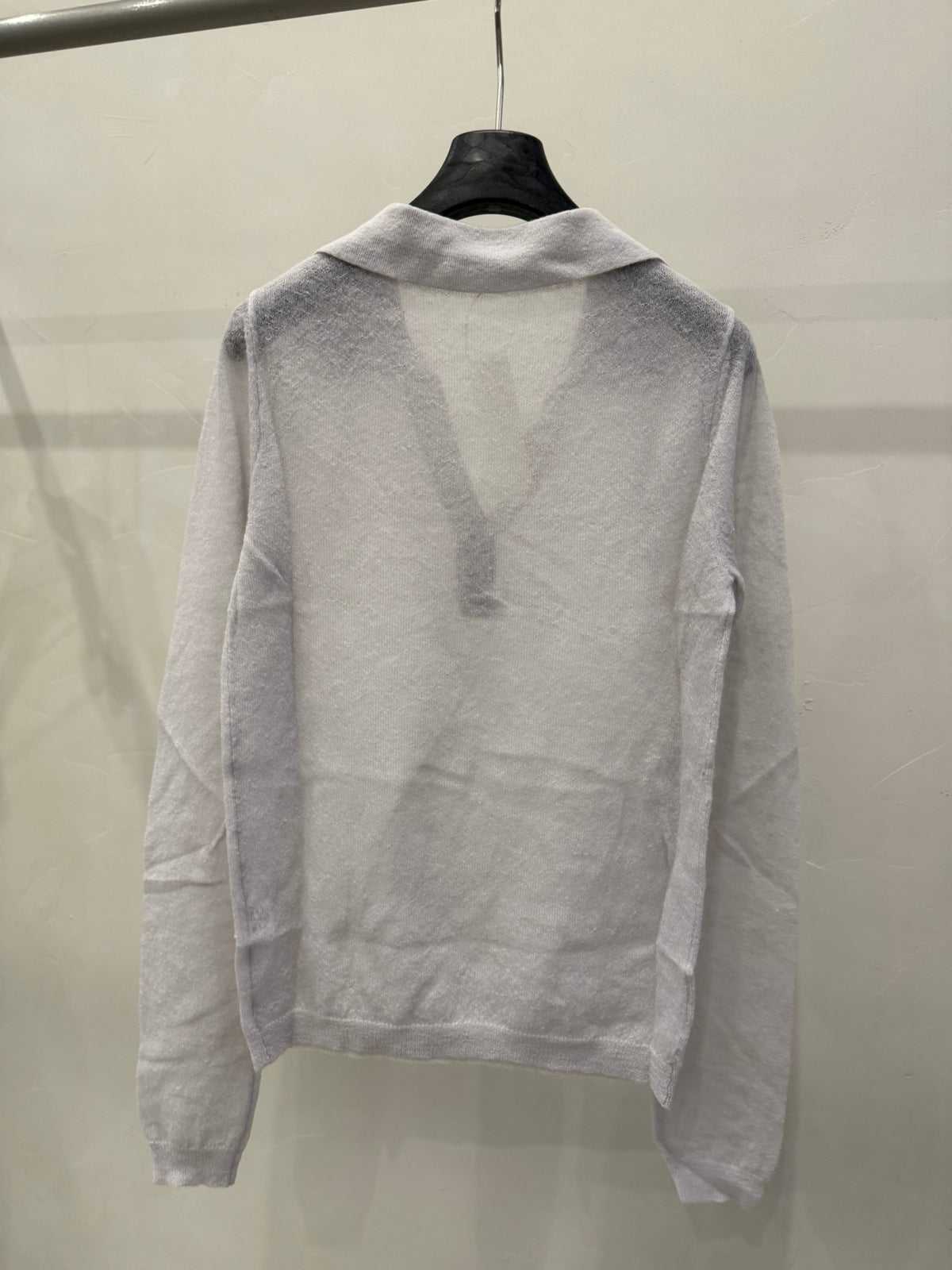 LACHER Premium Wool Blend Polo Collar Solid Color Knit Sweater