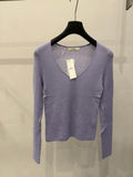 Elegant Wool Blend U-Neck Knit Sweater - Soft & Versatile Solid Color Basic Top for Women