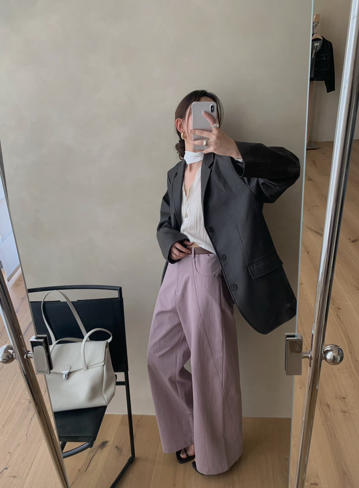 Women's High-Waisted Wide-Leg Straight Pants - Elegant Solid Color Slimming Leisure Trousers