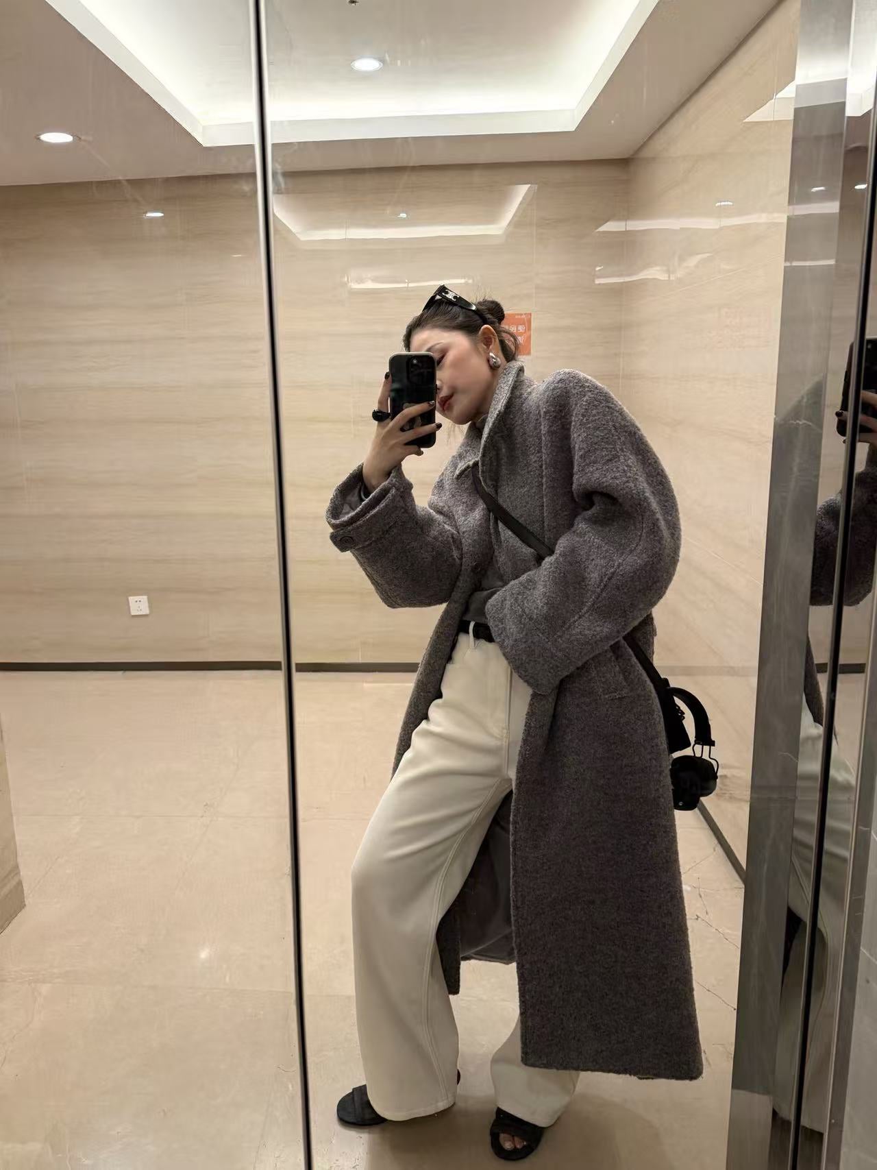 LACHER Women's High-Waist Fleece-Lined Straight-Leg Jeans Slimming Winter Denim