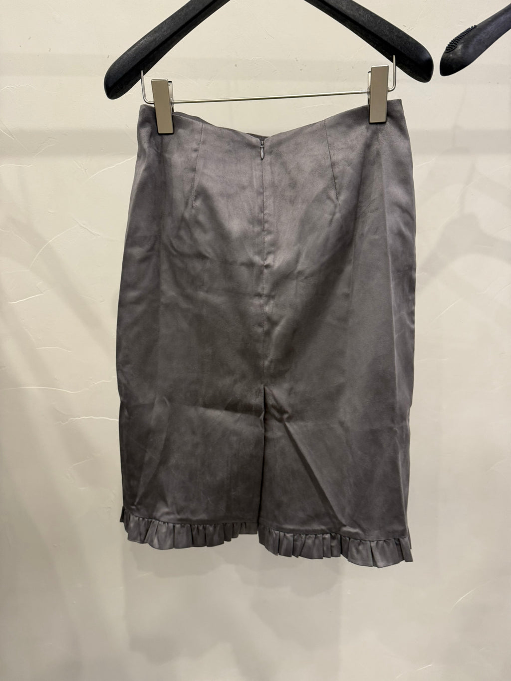 LACHER French Ruffle Trim Midi Skirt - Slimming Elegant Pleated A-Line Skirt for Women