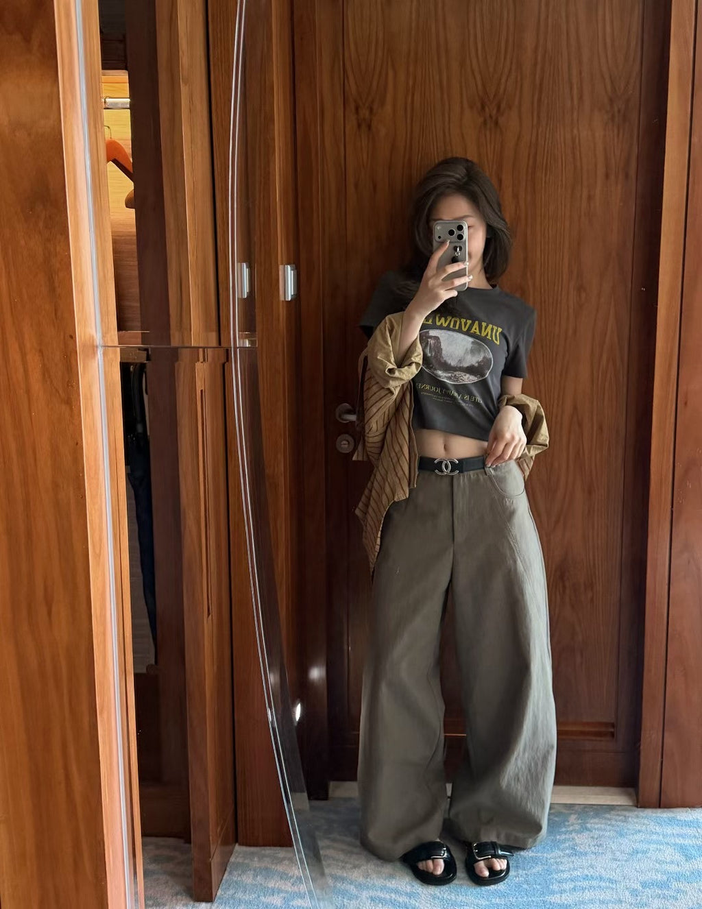 LACHER Vintage Graphic Crop T-Shirt - Retro Printed Casual Cotton Short Sleeve Tee for Women